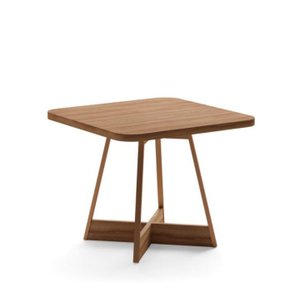Mesa de Jantar Átria Quadrada 4 Lugares 90x90cm Pés Metal Nf Cor:nogal com Freijó