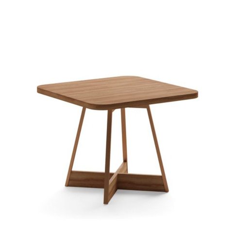 Mesa de Jantar Átria Quadrada 4 Lugares 90x90cm Pés Metal Nf Cor:nogal com Freijó