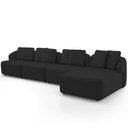 Ver imagem 6 de Sofá 5 Lugares com Chaise Direito Sala Living 388cm Arlo F04 Veludo Preto - Lyam Decor
