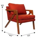 Ver imagem 2 de Kit 02 Poltronas Decorativas Madeira Maciça Luxo Mona Terracota - Zahav Estofados