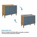 Ver imagem 6 de Balcão de Cozinha 3 Portas 100% MDF 120cm Malta Espresso Móveis Cinza/Amêndoa/Platina
