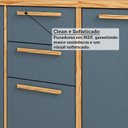 Ver mais imagens de Balcão de Cozinha 3 Portas 100% MDF 120cm Malta Espresso Móveis Cinza/Amêndoa/Platina