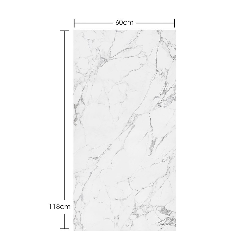 Placa Decorativa Flexível 3d Revestimento de Parede Mármore Branco - 118x60cm - 2