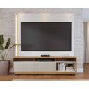Ver imagem 3 de Home Theater Jordão para TV 75" 200cm MDF-MDP com LED Off White Matte-Freijó Colibri Móveis