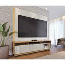 Ver imagem 1 de Home Theater Jordão para TV 75" 200cm MDF-MDP com LED Off White Matte-Freijó Colibri Móveis