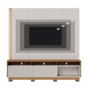 Ver imagem 2 de Home Theater Jordão para TV 75" 200cm MDF-MDP com LED Off White Matte-Freijó Colibri Móveis