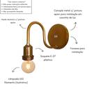 Ver imagem 3 de Arandela de Parede Colonial Retrô Simples - Soquete E-27 – Abf Luminárias:dourada