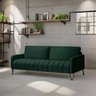 Sofá Living Savana 3 Lugares C/ Pé de Ferro Preto 2,20 Mts Veludo Verde - Espuma D-28 - 1