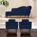 Ver imagem 2 de Kit Diva Recamier Diana 185cm Lado Esquerdo e 02 Poltronas Classic Suede - Doce Sonho Móveis RECAMIE