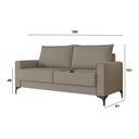 Ver imagem 3 de Sofá 3 Lugares 180cm com Pés Metálicos Multimóveis Cr45340 Bege Escuro
