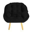 Ver imagem 1 de Poltrona Decorativa Sala de Estar Pérola Cor Preto