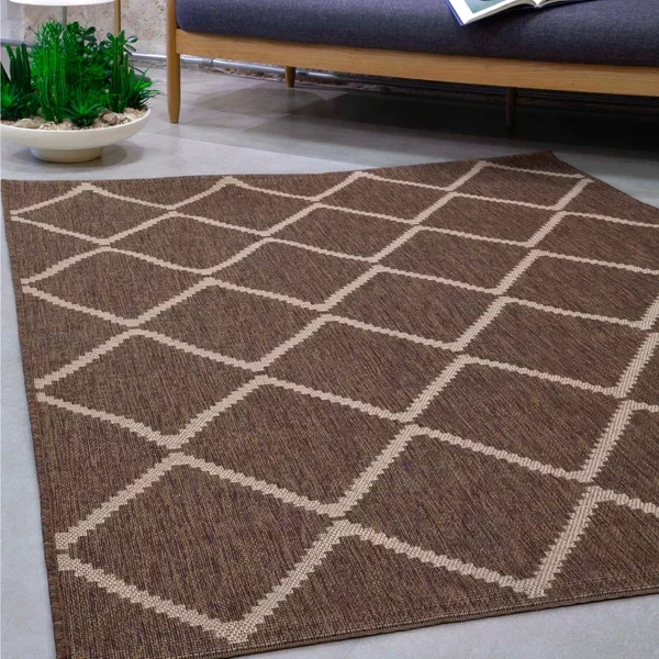 Tapete de Sala Wave Marrom 200x250 cm - 1