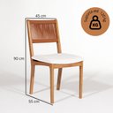 Ver imagem 3 de Kit 2 Cadeiras de Jantar sem Braços Tune Laranja/Verniz Mel/Corda Ocre/Tecido Acquablock Cru