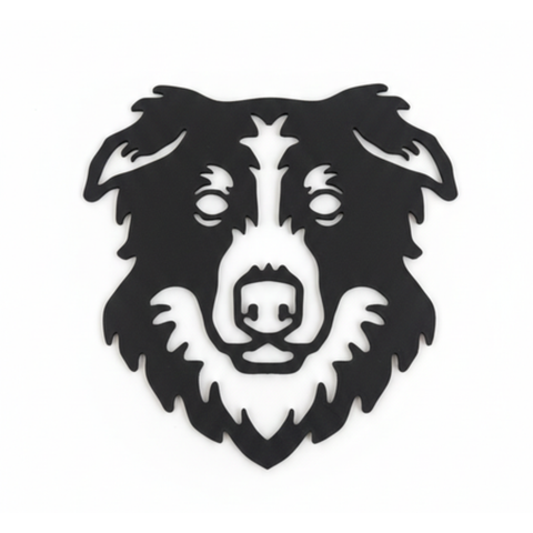 Quadro Decorativo Dino Border Collie Vazado Parede Escultura 3d Minimalista