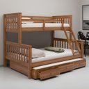 Ver imagem 1 de Beliche Casal/solteiro + Cama Auxiliar de Casal com Gavetas