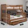 Beliche Casal/solteiro + Cama Auxiliar de Casal com Gavetas - 2