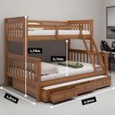 Ver imagem 2 de Beliche Casal/solteiro + Cama Auxiliar de Casal com Gavetas
