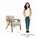 Ver imagem 3 de Poltrona Decorativa Moderna Luxo para Sala Escritório Xangai Linho Bege
