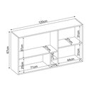 Ver imagem 3 de Armário de Cozinha Modulado Aéreo Firenze 2 Portas 120cm Avena/Grafito - Demóbile