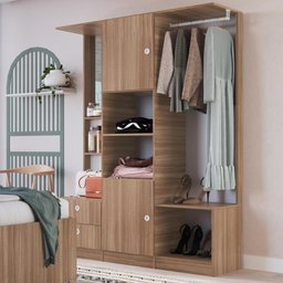 Quarto Juvenil com Cama, Guarda Roupas e Mesa de Cabeceira 80 Tókio Montana - 2