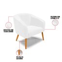 Ver imagem 6 de Kit 01 Namoradeira 02 Lugares e 02 Poltronas Stella Corano Pés Palito Castanho - D’Rossi - Branco