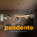 Ver imagem 3 de Pendente Luminaria Lustre de Teto Jabuticaba 5 Globos Vidro Decoração Iluminação Casa Sala Cozinha