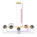 Ver imagem 5 de Pendente Luminaria Lustre de Teto Jabuticaba 5 Globos Vidro Decoração Iluminação Casa Sala Cozinha