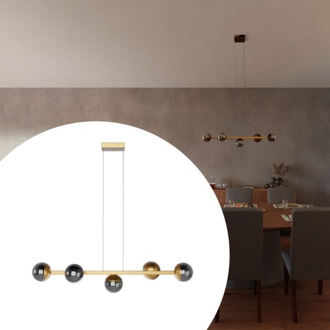 Pendente Luminaria Lustre de Teto Jabuticaba 5 Globos Vidro Decoração Iluminação Casa Sala Cozinha