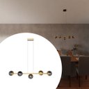 Ver imagem 1 de Pendente Luminaria Lustre de Teto Jabuticaba 5 Globos Vidro Decoração Iluminação Casa Sala Cozinha