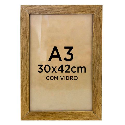 Moldura Quadro A3 30 X 42 Cm Diploma Certificado Foto com Vidro Empório do Adesivo Moldura Madeira 0