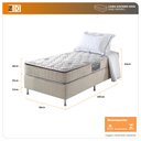 Ver imagem 2 de Cama Box Solteiro King Bege + Colchão Espuma D70/d28 2 Pillow Top Orleans 96x203x63cm