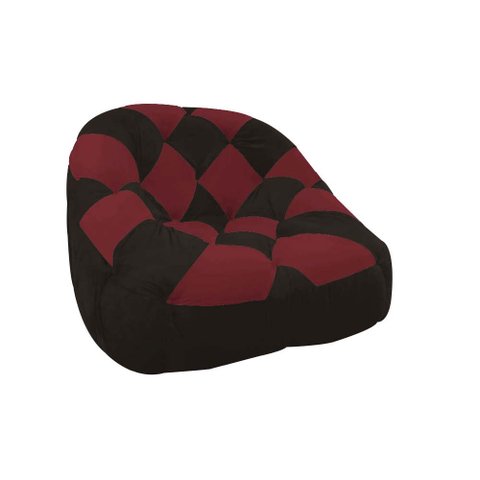 Poltrona Paloma Escritório Sala Pé Plástico Suede Marrom e Suede Vinho - Dominic Decor