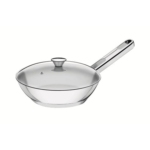 Frigideira Tramontina Allegra 20cm 1,3L Aço Inox Fundo Triplo com Tampa