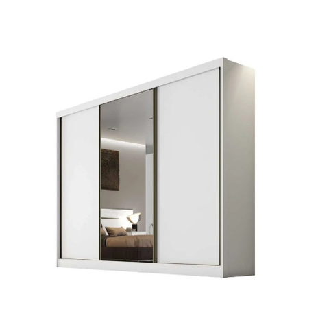 Guarda Roupas 1110 Diamond - 3PTS 8GAV c/1 Esp Pelic Branco Neve