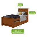 Ver imagem 3 de Cama Solteiro Athenas com Auxiliar Frassino Off White Flex - Lopas
