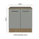 Ver mais imagens de Balcão Multiuso 80cm 2 Portas Rustic/cinza Agata Madesa Rustic/cinza