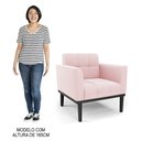 Ver imagem 5 de Poltrona Decorativa Base Madeira Preto Ana Suede Rosa Bebê - Ibiza
