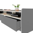 Ver imagem 3 de Rack 3 Gavetas Cinza Off White 220cm Atrox Shop Jm