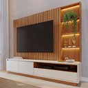 Ver imagem 2 de Estante Home Ripado Tv 82 Pol 240 Cm Cancun Freijo Off White Matte Colibri