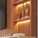 Ver mais imagens de Estante Home Ripado Tv 82 Pol 240 Cm Cancun Freijo Off White Matte Colibri