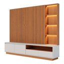 Ver imagem 1 de Estante Home Ripado Tv 82 Pol 240 Cm Cancun Freijo Off White Matte Colibri