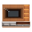 Ver imagem 6 de Estante Home Ripado Tv 82 Pol 240 Cm Cancun Freijo Off White Matte Colibri