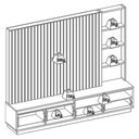 Ver imagem 4 de Estante Home Ripado Tv 82 Pol 240 Cm Cancun Freijo Off White Matte Colibri