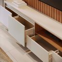 Ver imagem 7 de Estante Home Ripado Tv 82 Pol 240 Cm Cancun Freijo Off White Matte Colibri