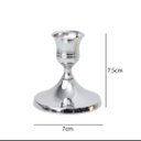 Ver imagem 2 de Kit com 3 Castiçais Porta Vela Decorativos em Metal Prata Elegantes para Velas Finas 7 cm 7,5 cm Dec