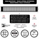 Ver imagem 2 de Rede Multiuso Zaka Volei Beach Futevolei com banda lateral Preta 9,60m x 1m