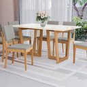 Ver imagem 6 de Conjunto Sala de Jantar Dora em Madeira Maciça 6 Cadeiras Boucle Cinza