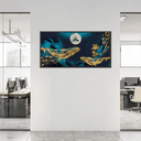 Ver imagem 3 de Quadro Decorativo Grande Para Sala Quarto Baleia Dourada:Madeira