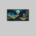 Ver imagem 1 de Quadro Decorativo Grande Para Sala Quarto Baleia Dourada:Madeira