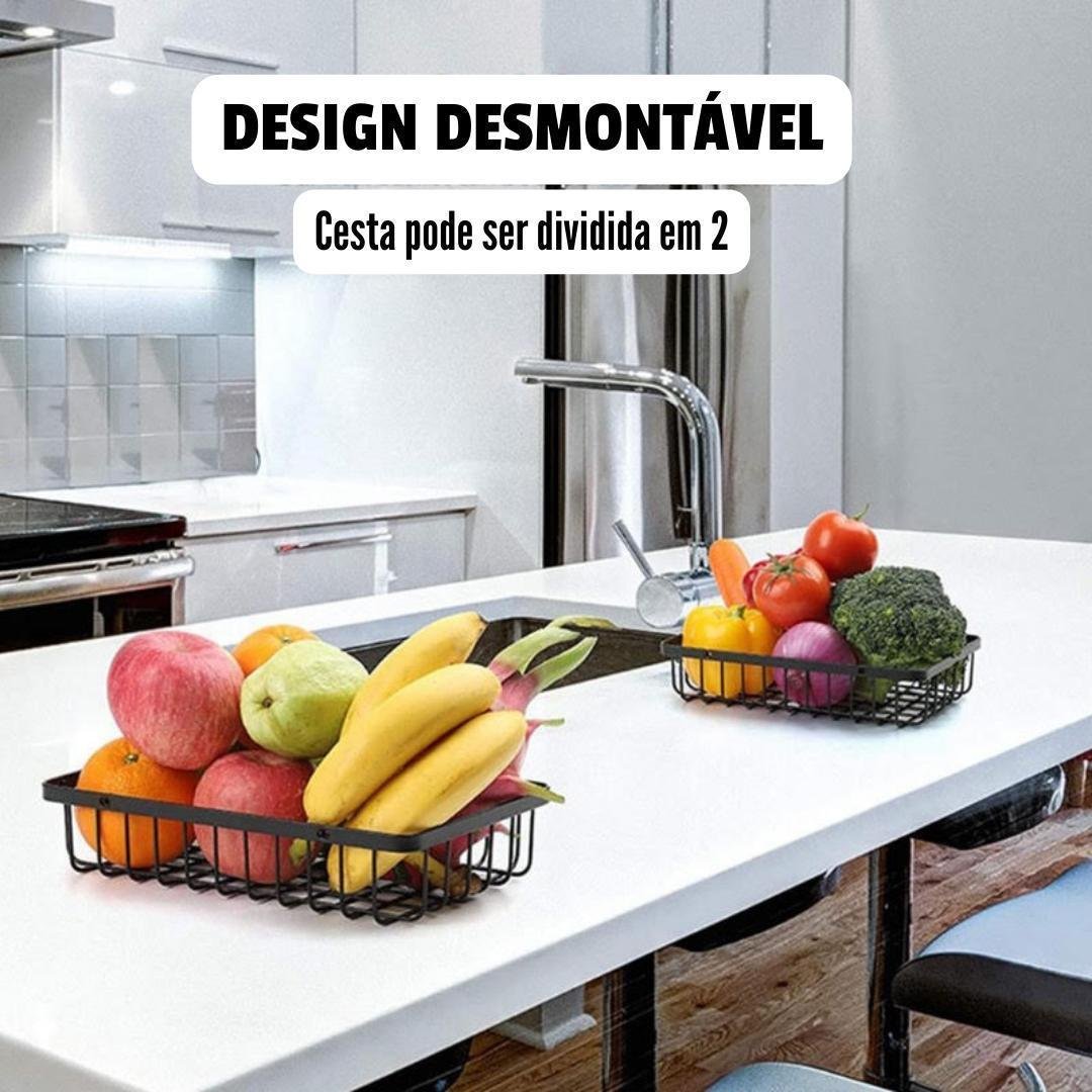 Fruteira de Mesa Organizador de Frutas Cesto Metal Aramado - 3